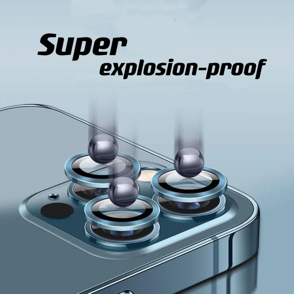 3-2 uds Protector de lente de cámara para IPhone 16 15 14 13 Pro Max 13 Mini Protector de anillo de Metal de vidrio para IPhone 14 15 Plus lente de cámara - imagen 2