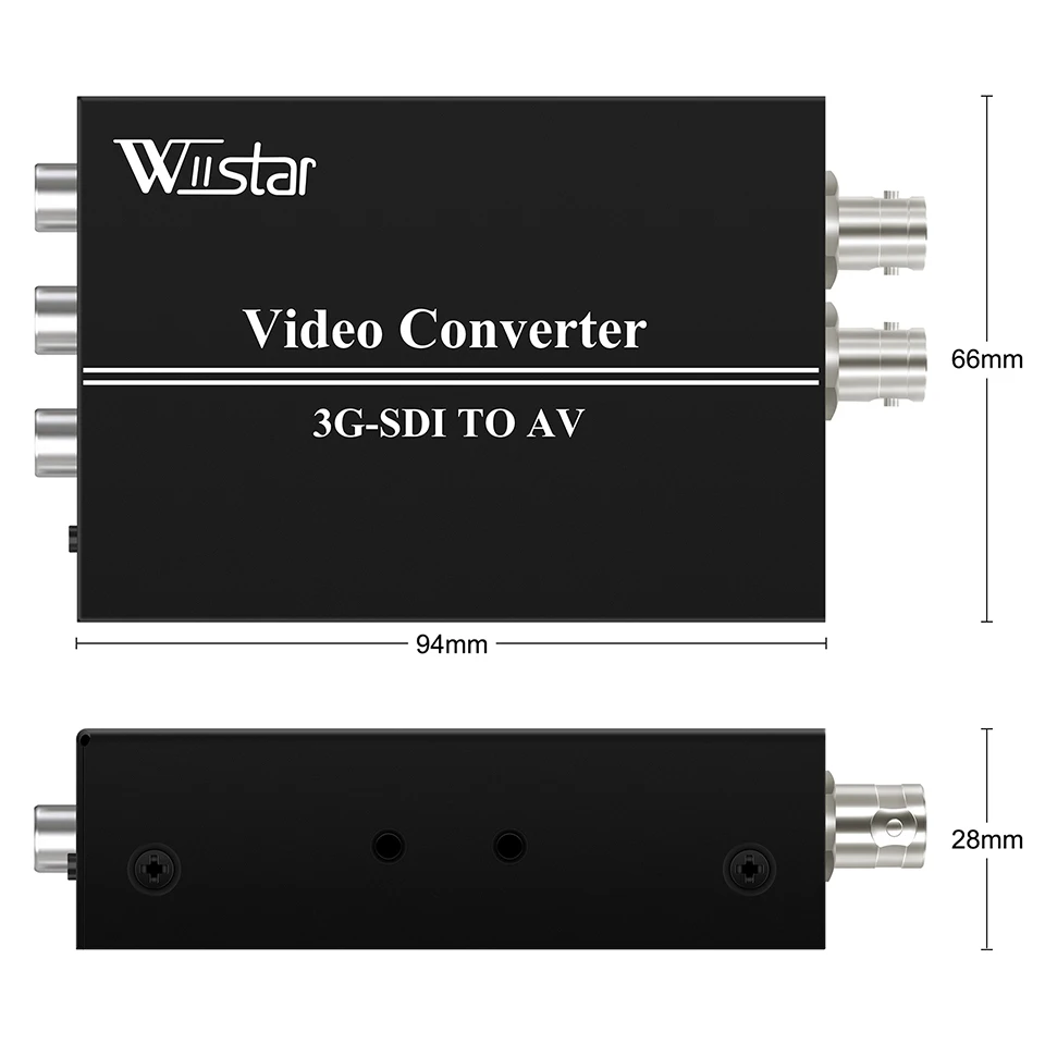 Wiistar-Convertidor de Audio 3G HD SDI a AV, adaptador BNC a RCA, escalador de hasta 1080P, compatible con LPCM 2,0 para TV - imagen 2