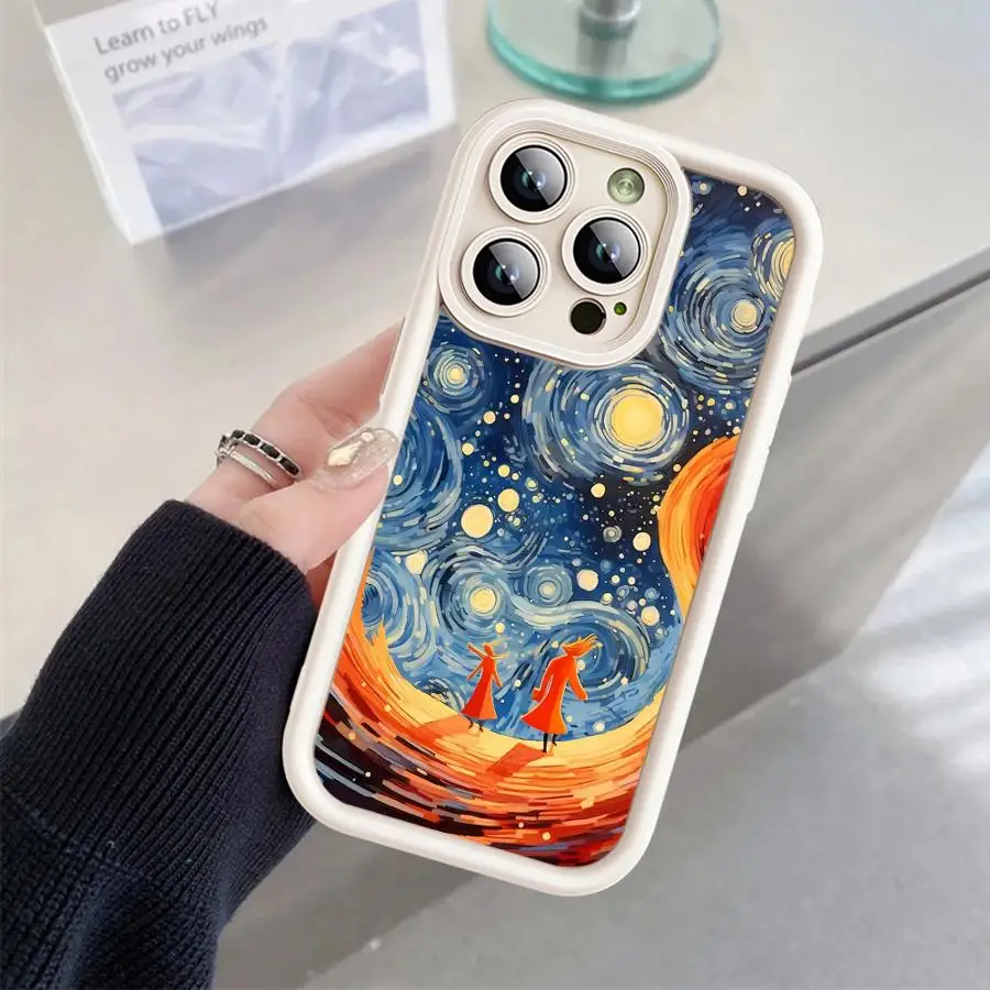 Funda de teléfono Van Gogh para Apple iPhone 13 15 16 Pro Max 14 13 Pro 11 12 7 8 Plus XS MAX XR 14 Plus TPU cubierta suave