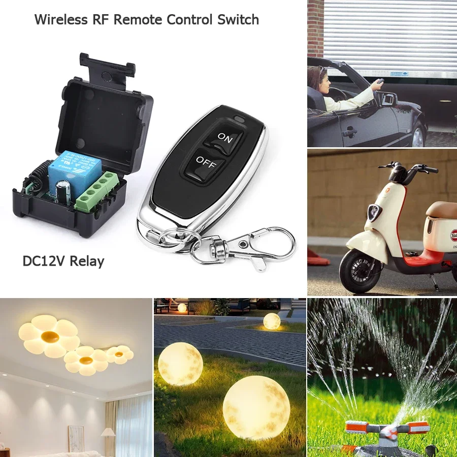 Interruptor inalámbrico de Control remoto de 433Mhz, receptor de relé DC 12V 1CH RF 10A y transmisor de 2 canales para cerradura electromagnética de puerta - imagen 4