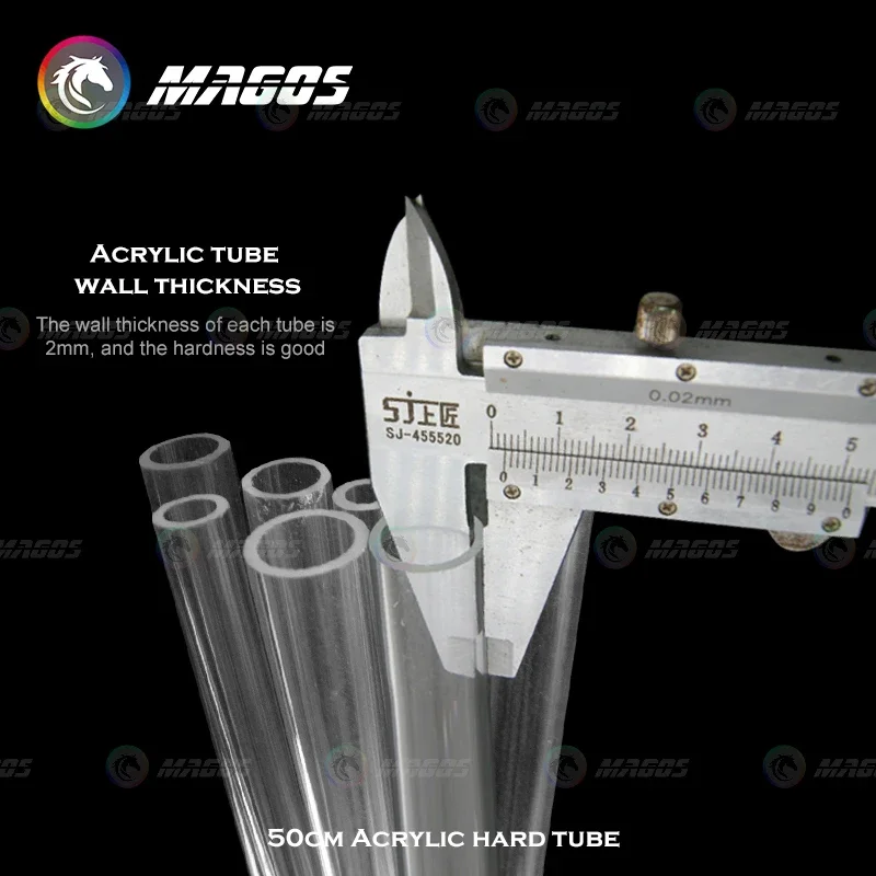 Acrylic Tube – PMMA Aquarium Pipe – 8mm–20mm OD – DIY – 50cm – 2 pcs - imagen 4