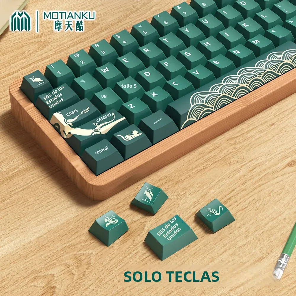 Juego de teclas PBT de bosque animal MOTIANKU |   138/158 teclas perfil cereza sublimación de tinte de cinco lados |   Se adapta a 61/68/87/104/108 Layout Me - imagen 2