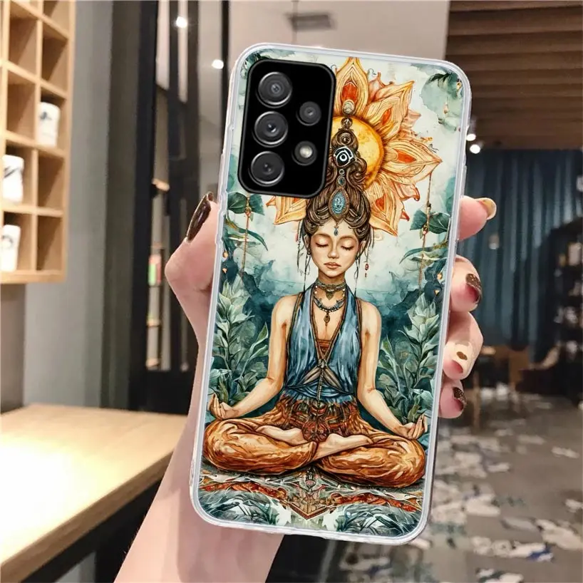 Funda de teléfono de silicona para chica, meditación, Yoga, para Samsung Galaxy Note 20 Ultra 9 8 10 Pro S10 Lite S9 Plus S8 + S7 Edge - imagen 3