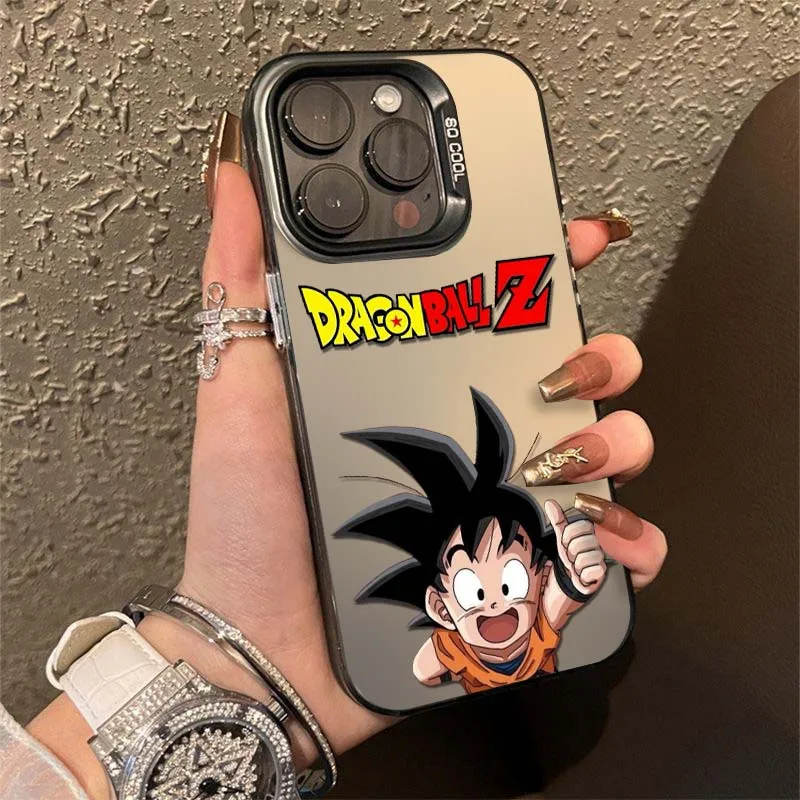 Funda de dibujos animados d-dragon Ball Son Goku para iPhone 17 16 15 14 13 12 11 Air Pro Max Plus Mini funda de teléfono plateada colorida - imagen 3