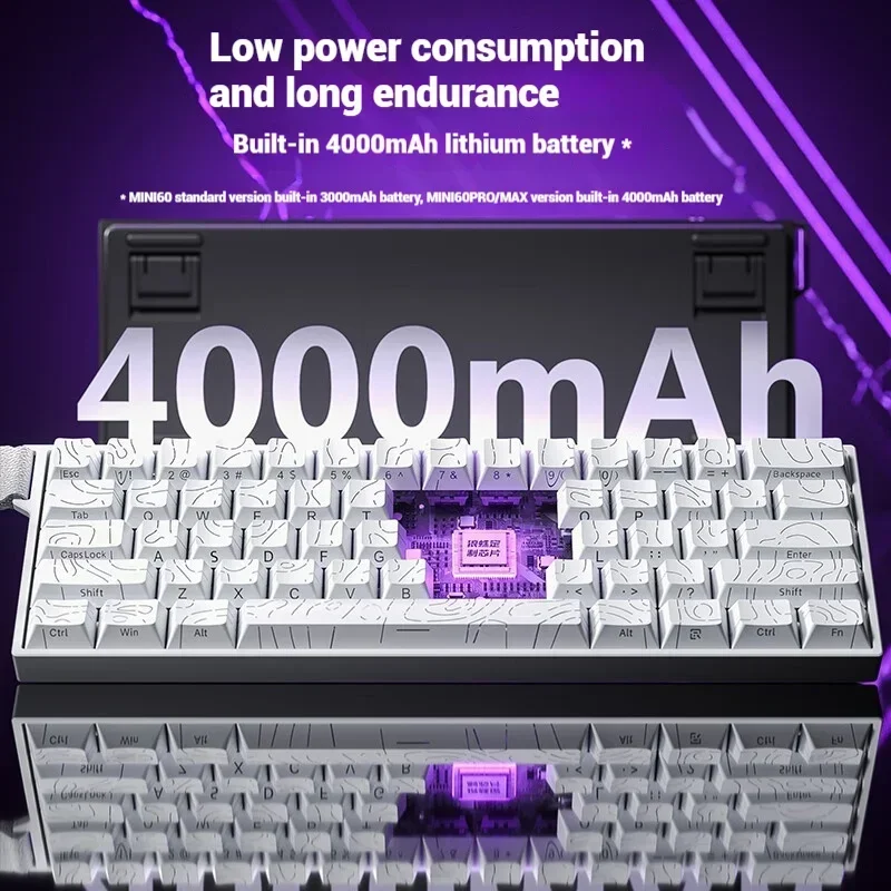 Nuevo AULA MINI 60HE teclado inalámbrico Bluetooth de 3 modos con eje magnético mecánico de alto rendimiento para juegos FPS baja latencia personalizado - imagen 5