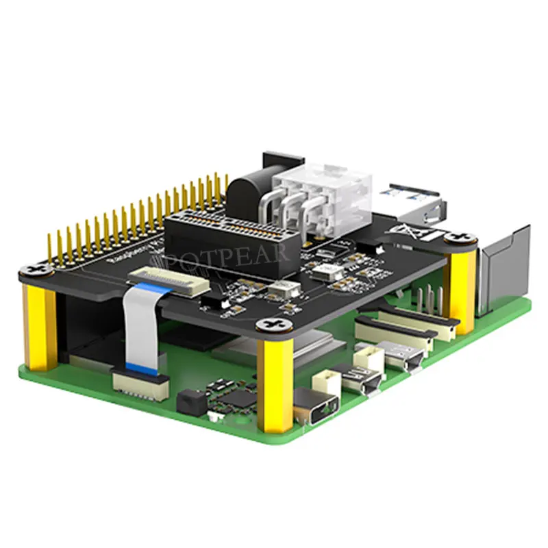 Placa de expansión de ranura Raspberry Pi 5 PCIe x1, alimentación externa de 12V, conector FFC a GPIO estándar de 40 pines - imagen 3