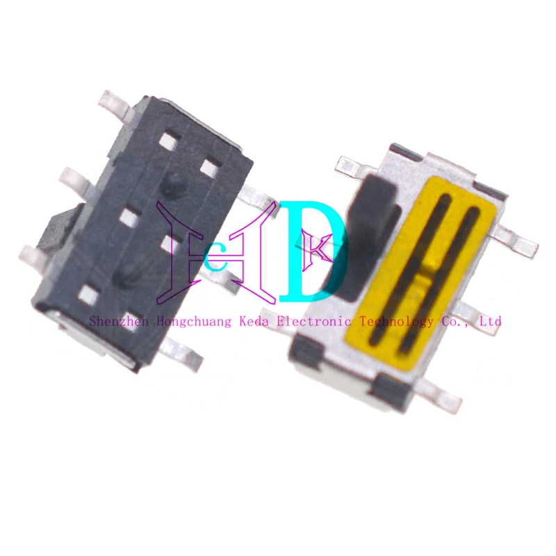 20 piezas interruptor de palanca pequeño HT-SK-06 interruptor de alimentación ranura de 6 pines 2,0 MM interruptor deslizante mini tipo
