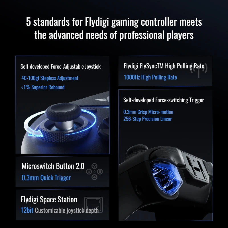 Flydigi Vader 4 Pro mando inalámbrico controlador de juegos Elite atlético con balancín Hall para teléfono móvil Steam Pc Switch - imagen 3