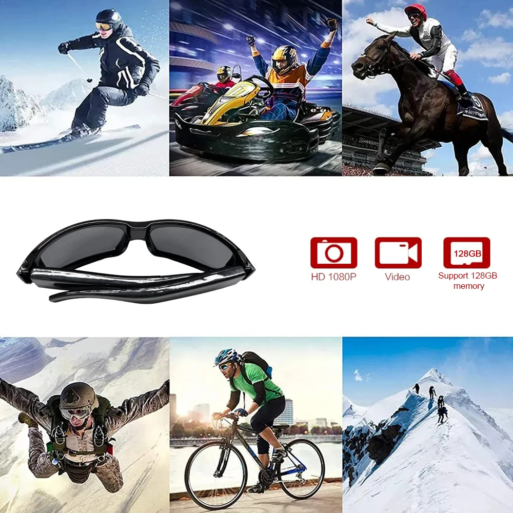 Mini videocámara HD 1080P, cámara para conducir, gafas de sol polarizadas, cámara deportiva, grabadora de vídeo para conducir y ciclismo - imagen 5