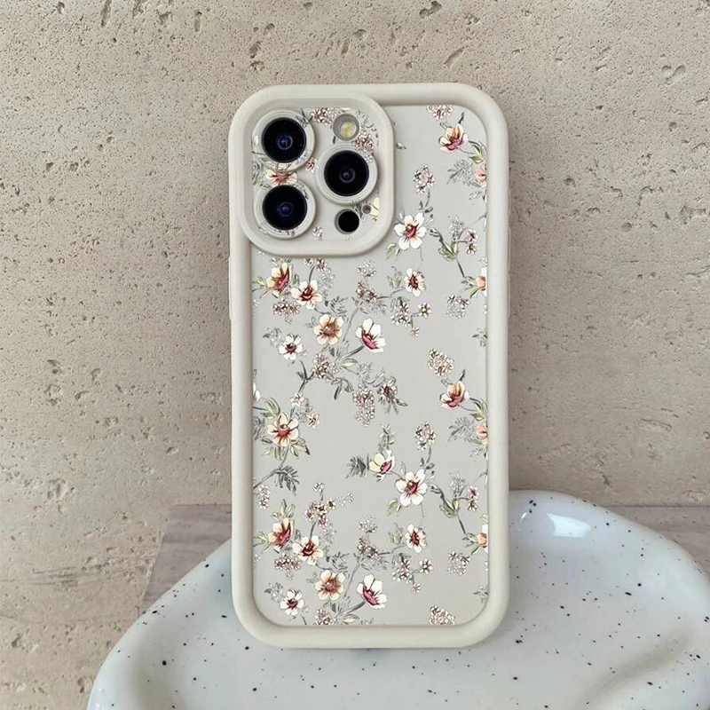 Funda de teléfono con patrón Floral clásico de verano para iPhone 16 15 14 13 12 11 Pro Max Plus 16E XR 8 7 Plus SE 2022 X XS Max cubierta mate - imagen 4