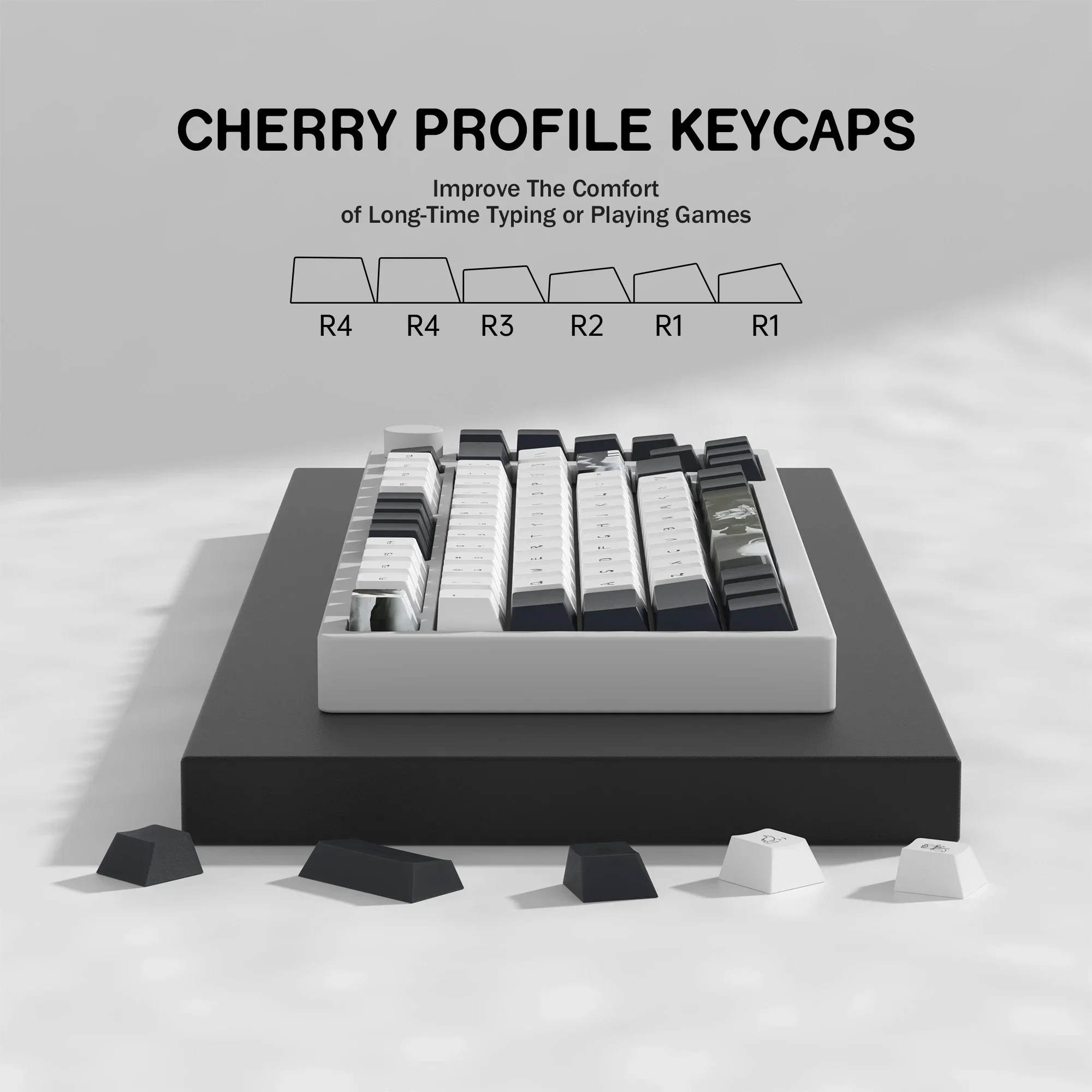 KBDiy 142 teclas/juego de teclas de loto de tinta para teclado mecánico PBT Cherry perfil personalizado Keycap para AK74 gx87 crush80 raven68 loco - imagen 4