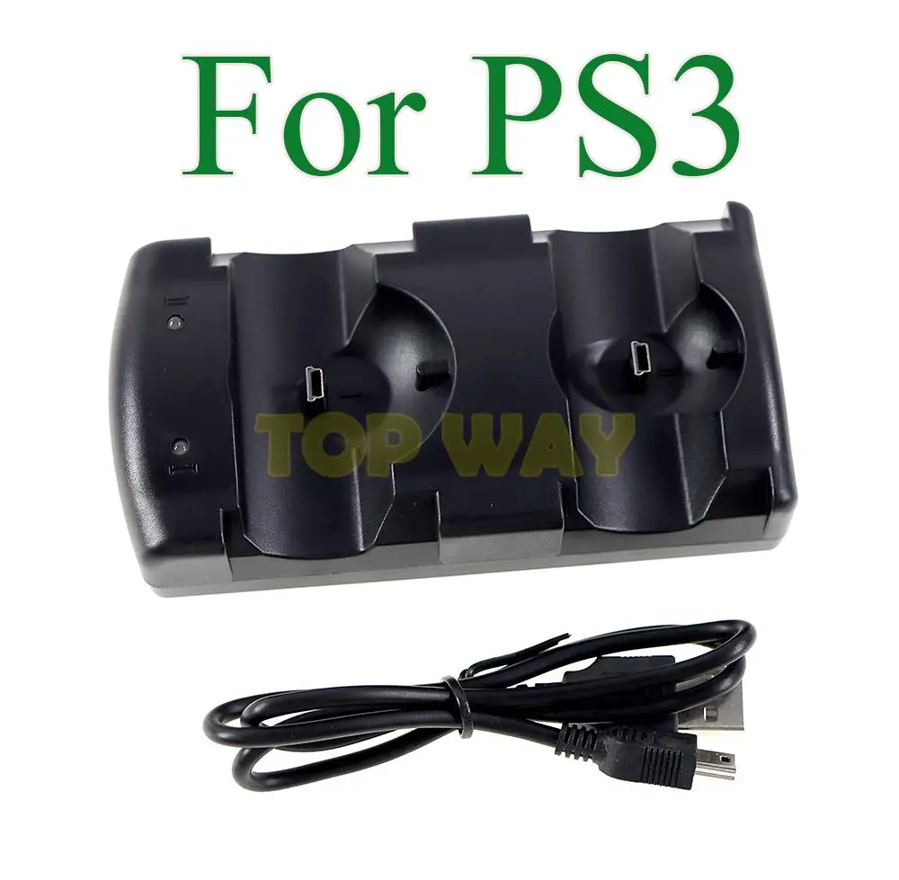 1 Uds. Cargador de base alimentado por USB de carga Dual soporte de estación de juegos para controlador inalámbrico PS3 - imagen 3