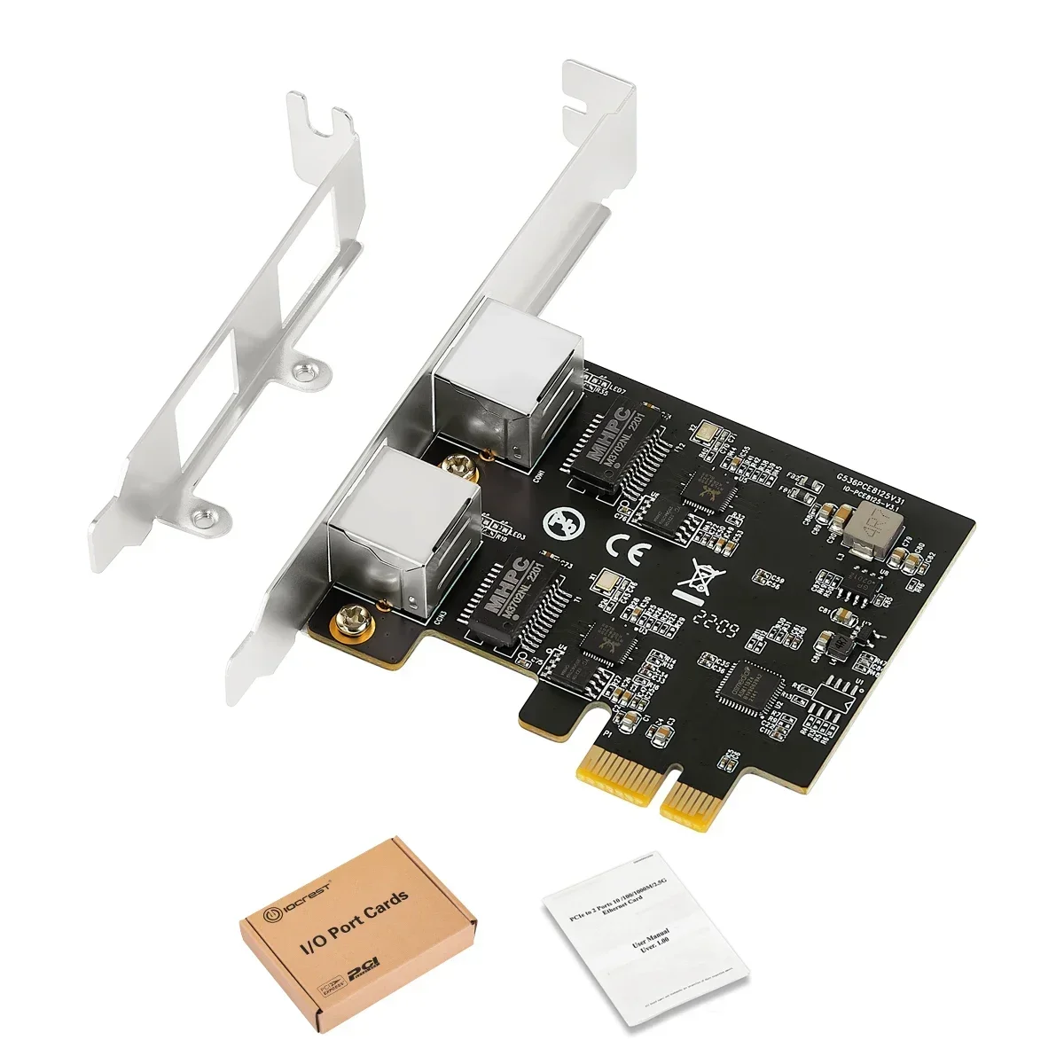 Adaptador de red Gigabit IOCREST 2.5GBase-T con 2 puertos 2500Mbps PCIe 2,5gb tarjeta Ethernet tarjeta controladora LAN RJ45 - imagen 5