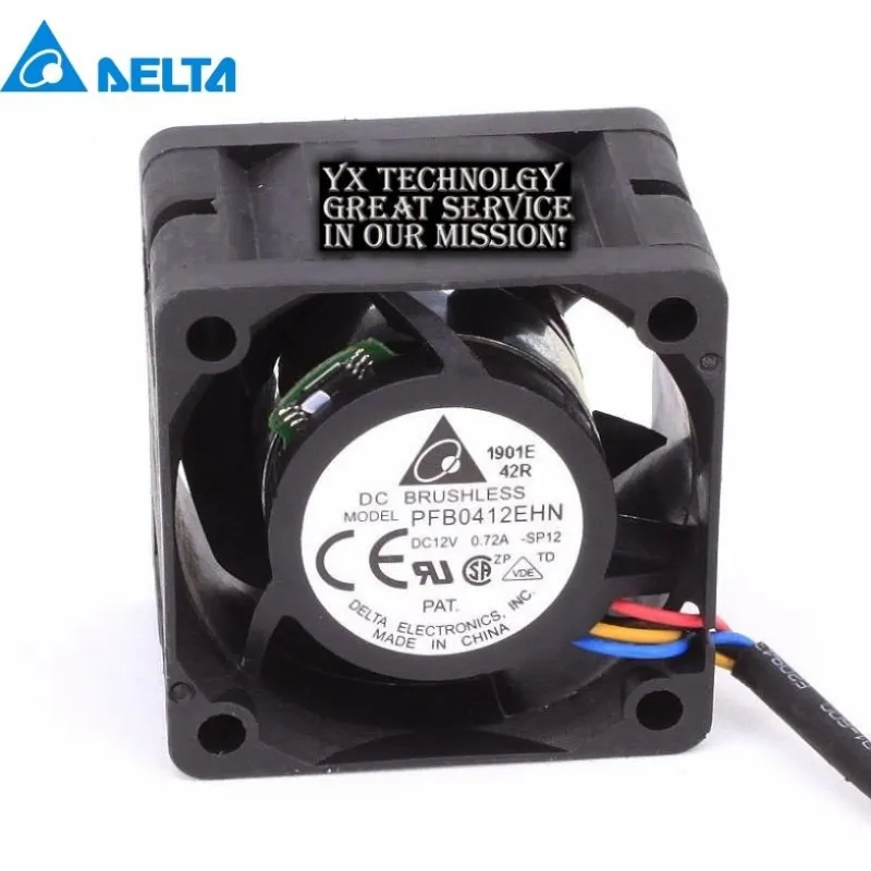 4028 4CM 40mm PFB0412EHN 12V0.72A hiper-violento rodamiento de bolas doble ventilador de refrigeración para Delta