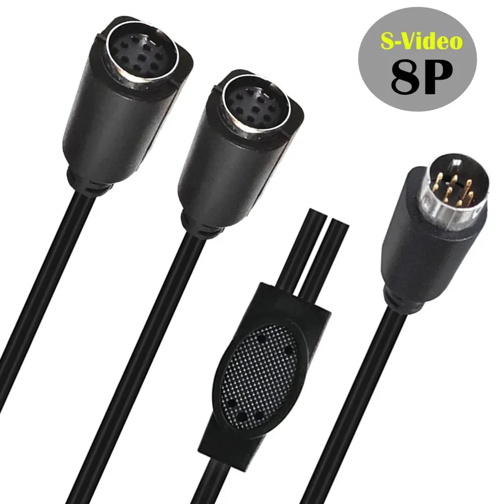 Mini DIN Cable adaptador divisor Y de 8 pines Mini Din Cable de audio/vídeo de 8 núcleos, Cable decodificador de video S 0,5 m - imagen 2