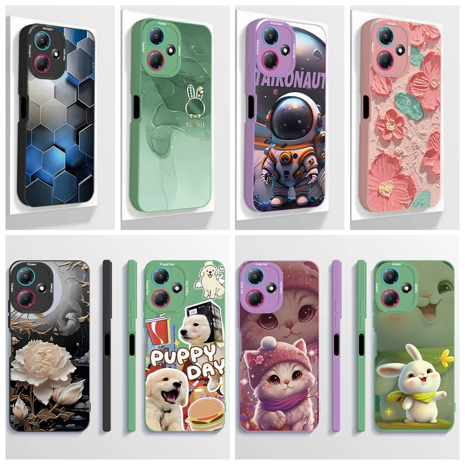 Funda de teléfono para infinix Hot 30 Play, protección completa, funda de silicona líquida suave para Infinix Hot 30i 4G Hot30 30 Play Capa