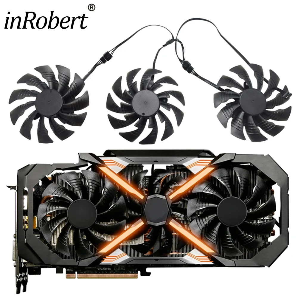 Ventilador de refrigeración de tarjeta gráfica, dispositivo de 95mm DC 12V 0.50AMP PLD10015B12H para GIGABYTE AORUS GeForce GTX 1080 Ti Xtreme Edition 11G, T129215BU