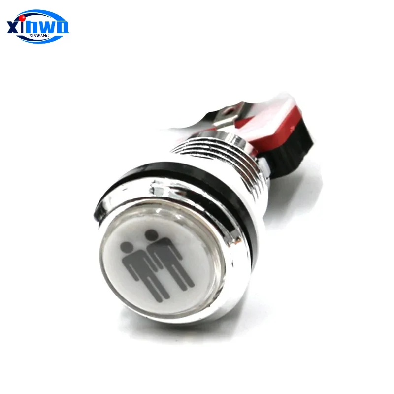 Pulsador cromado de 33mm, 12v, 5v, moneda iluminada Led, selección de salida de PAUSE, interruptor de inicio, palo de Arcade, máquina de garra de juego, tablero USB Diy - imagen 4