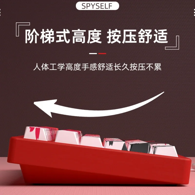 Yukiaim Keycaps personalizado PBT cereza perfil tallado lateral Keycap lindo Sakura dibujos animados Anime Point Key Cap para teclado de juegos regalo - imagen 3