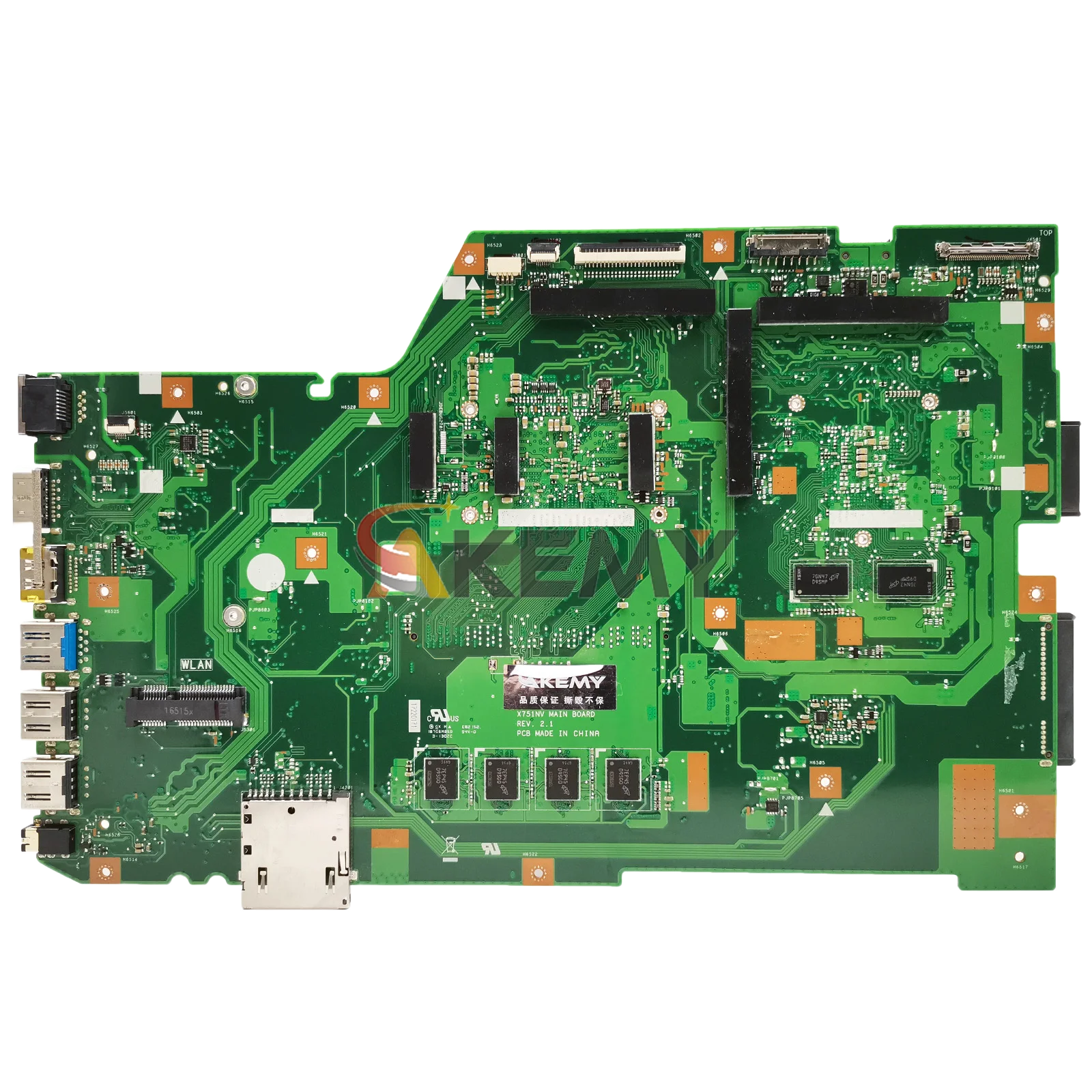 Placa base para ordenador portátil X751NV para ASUS VivoBook X751NV X751N X751NC K751N placa base para portátil con CPU Celeron pruebas OK envío rápido - imagen 2