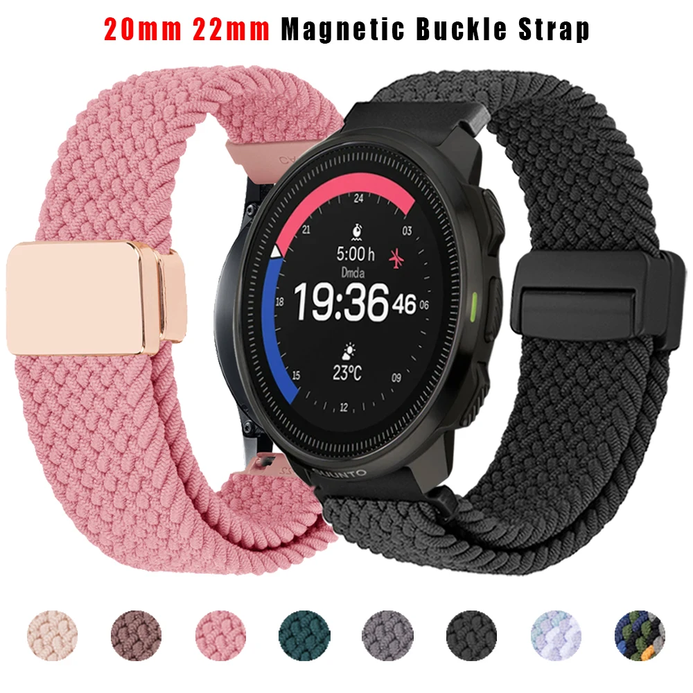 Correa trenzada de 20mm y 22mm para SUUNTO VERTICAL 9 5 Peak DLC/PRO 3, Correa de Fitness para pulsera SUUNTO RACE, Correa elástica de nailon
