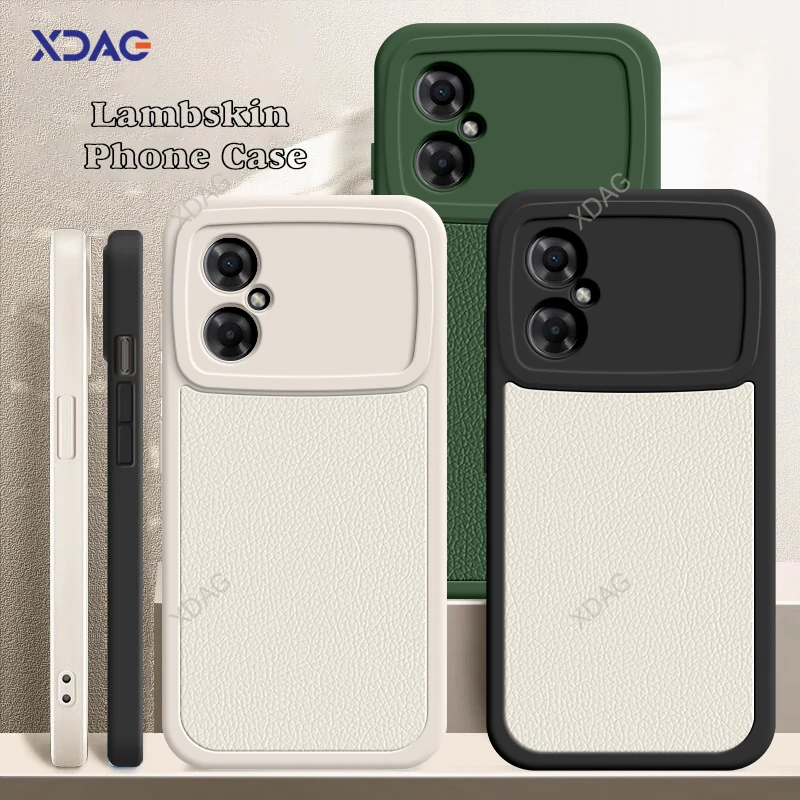 Funda de teléfono cuadrada de piel de cordero para Xiaomi PocoM4, Poco M4 M, 4 Pro, M4Pro, 5G, alta calidad, suave, Original, protección de lente, cubierta trasera para niña - imagen 2