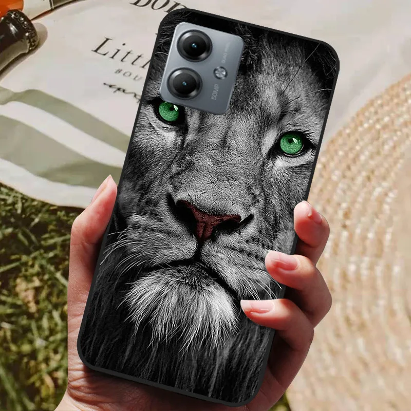 Para Motorola Moto G14 funda trasera de silicona TPU suave para Moto G14 fundas de teléfono MotoG14 G 14 funda protectora de moda negra - imagen 3