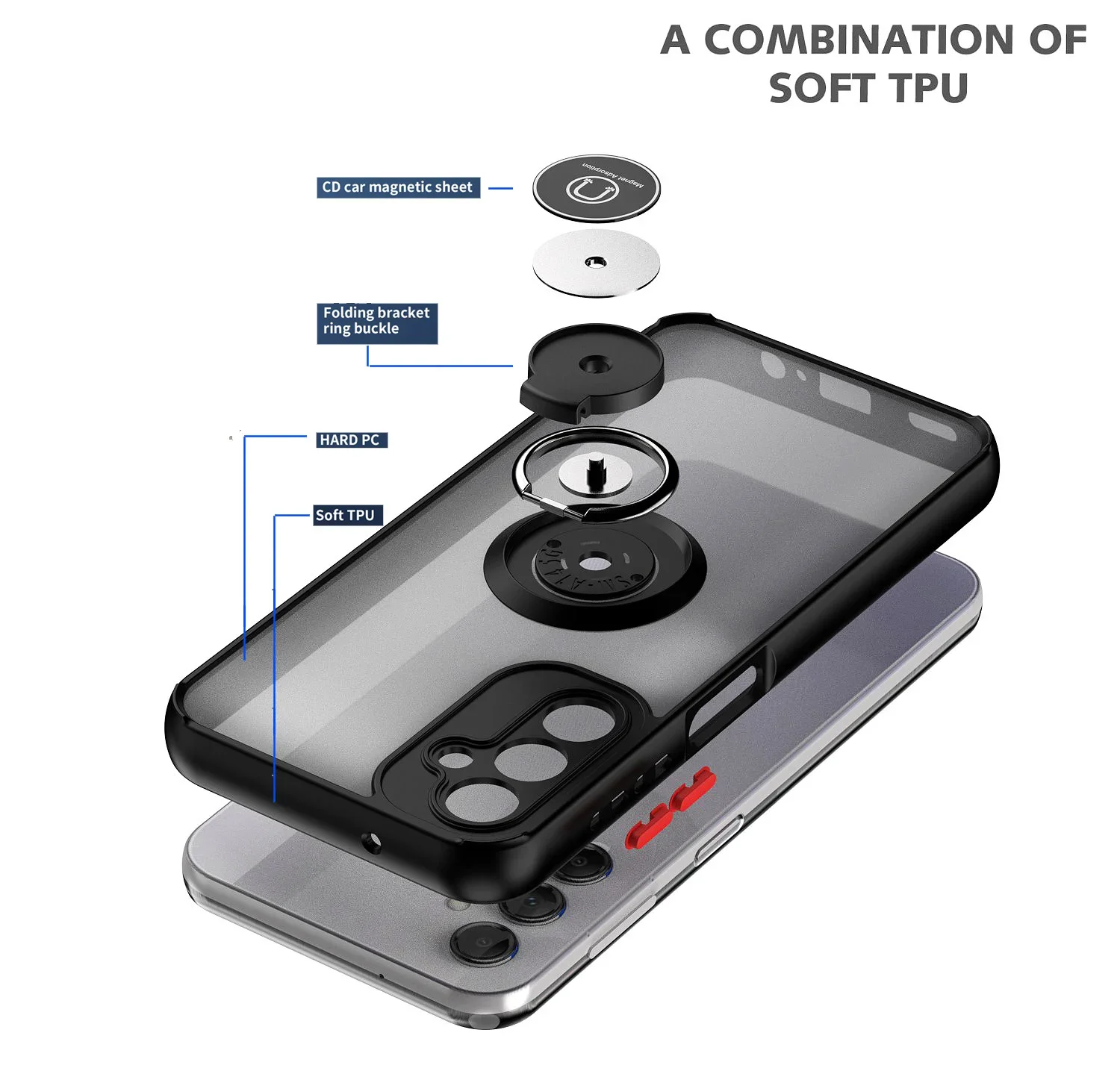 Funda mate de armadura para Samsung Galaxy A14, 5G, A24, A34, A54, A13, A33, A53, A23, A73, A52S, A52, soporte magnético - imagen 4