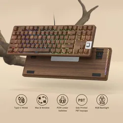 WOMIER F87 Teclado Mecánico Gaming RGB Hot-Swap con Rueda
