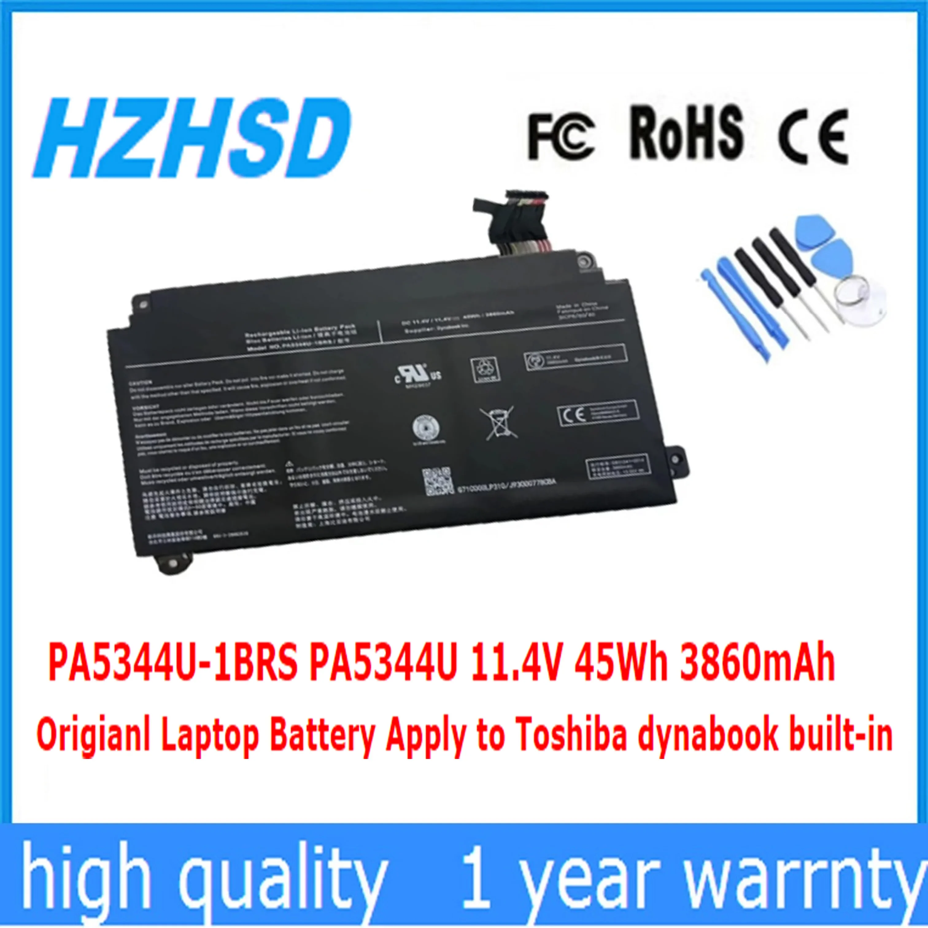 PA5344U-1BRS 11,4 V 45Wh 3860mAh batería PA5344U PA5344U1BRS para Toshiba Dynabook BJ65/FS batería del ordenador portátil