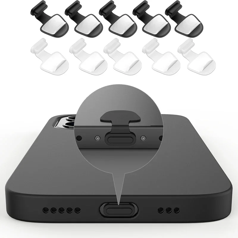 Tapón antipolvo para puerto de carga, Protector de puerto USB tipo C para iPhone, Samsung, tapa antipérdida de silicona, 6 uds. - imagen 3