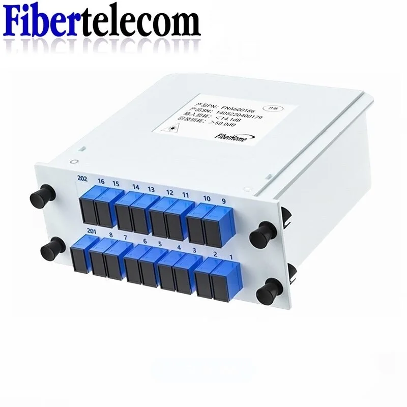 Divisor de fibra óptica FTTH PLC, caja divisora 1-2 1-4 1-8 1-16 SC UPC, casete enchufable, guía de onda plana óptica