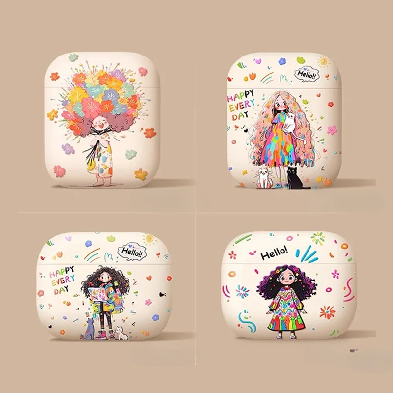 Para Airpods4 generación para Apple Ear Shell hebilla Simple funda protectora anticaída para AirPods 4 funda esmerilada para AirPodspor2 - imagen 2