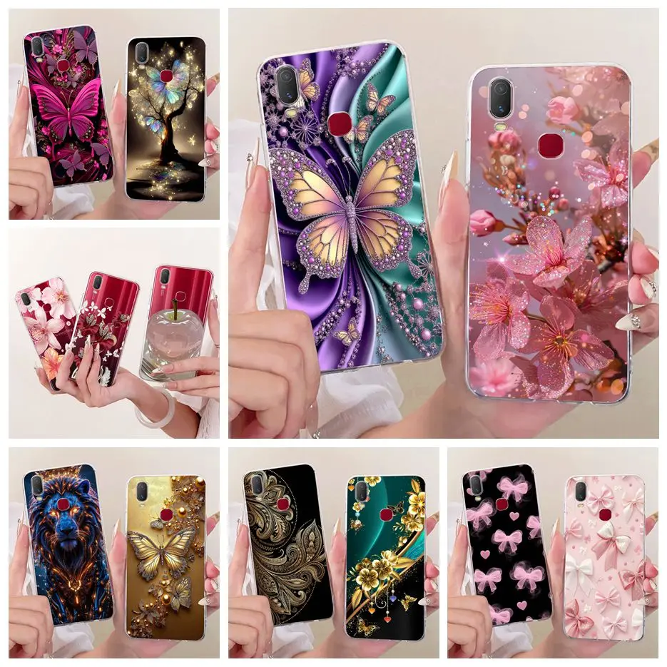 Para Vivo Y11 2019 funda 1906 hermosa mariposa cubierta pintada funda de teléfono de silicona suave para Vivo Y12 Y15 Y17 VivoY11 VivoY12 bolsas