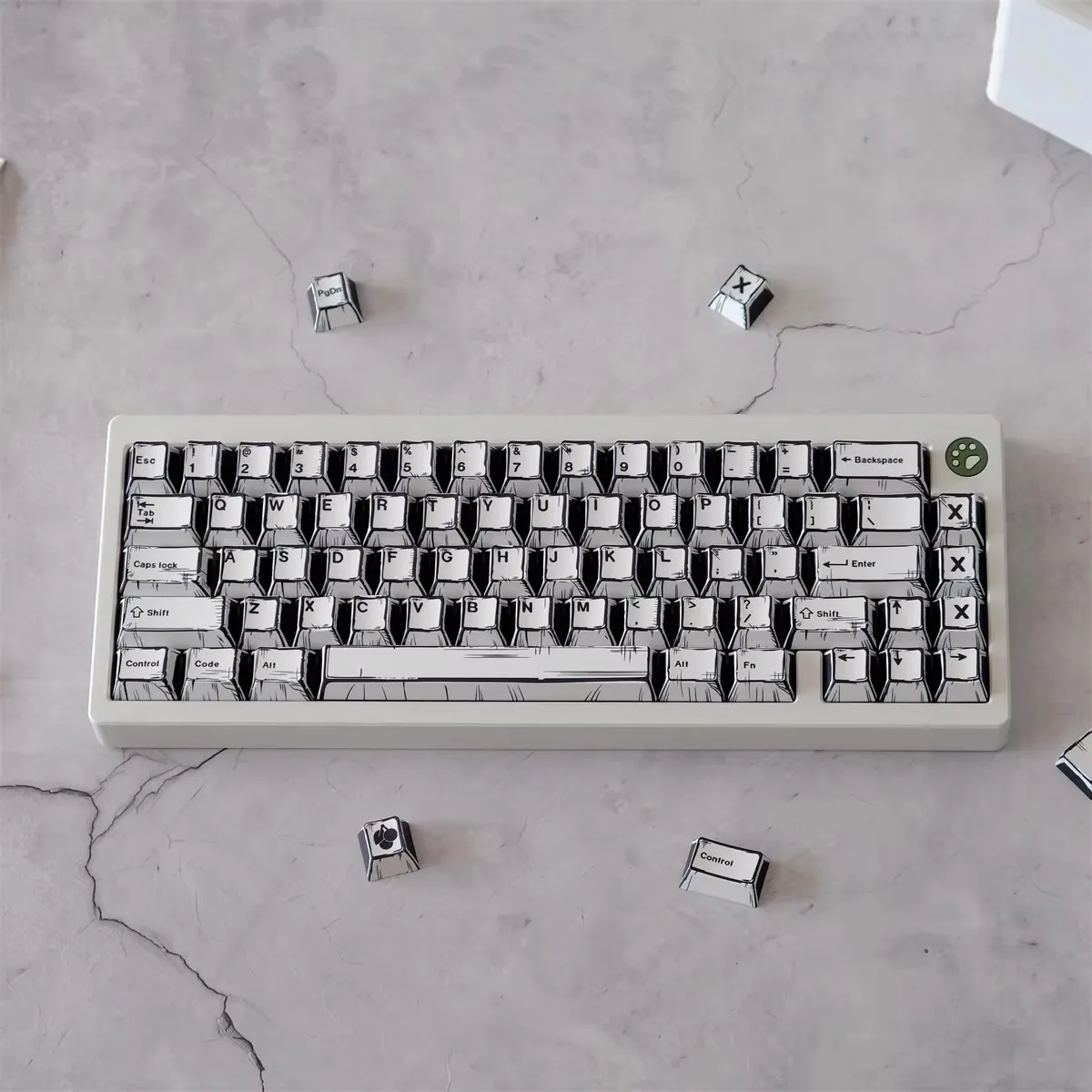 1 Juego de caricatura versión luces mixtas paneles GMK Mecha-01 teclas PBT tinte sublimación cereza perfil teclas para Wooting 60 80 - imagen 4