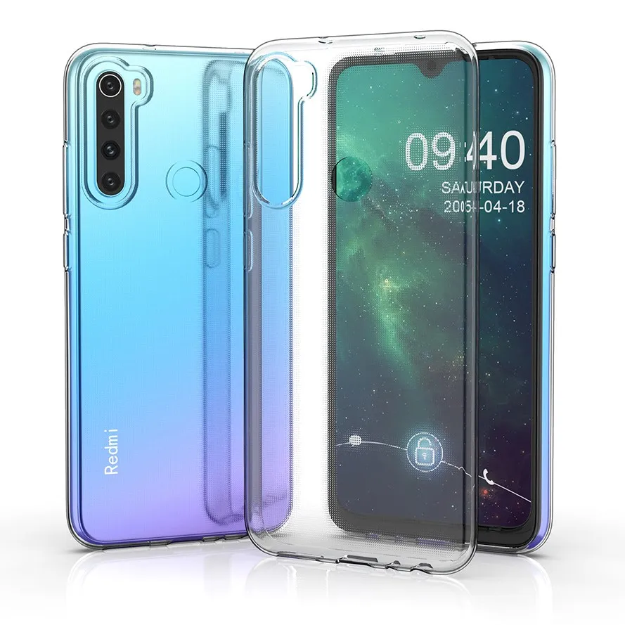 Funda transparente ultrafina para Xiaomi Redmi Note 5 6 7 8 8T 9 9T 9S 10 Pro cubierta transparente Redmi 8A 9A 9C 10A 10C Fundas transparentes