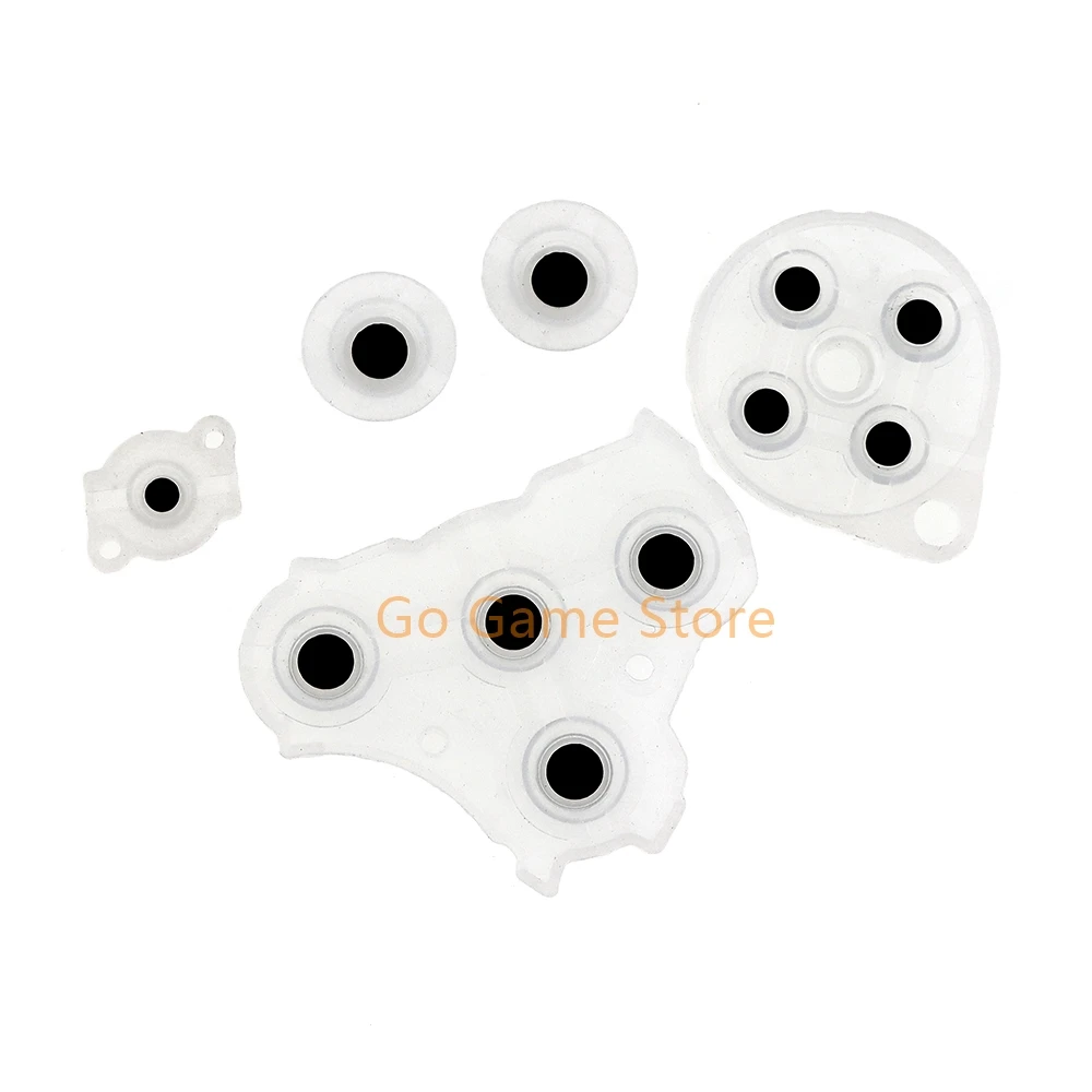 1 Juego de repuesto para NGC, almohadilla de botón con mango de silicona de goma conductora transparente para controlador Nintendo GameCube NGC - imagen 5