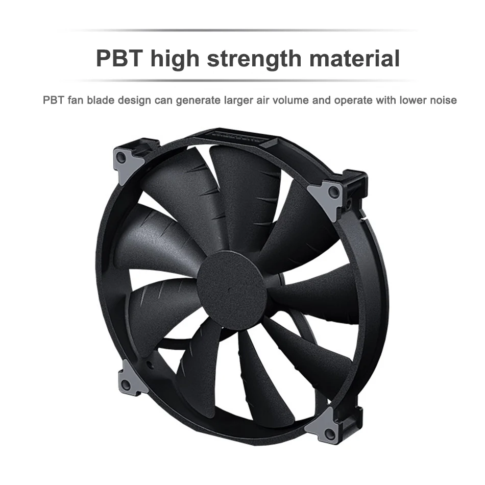 Phanteks-ventilador de caja de ordenador de alto volumen de aire, ventilador de refrigeración silencioso, cojinetes hidráulicos FDB, negro, F200SP, 200mm - imagen 3