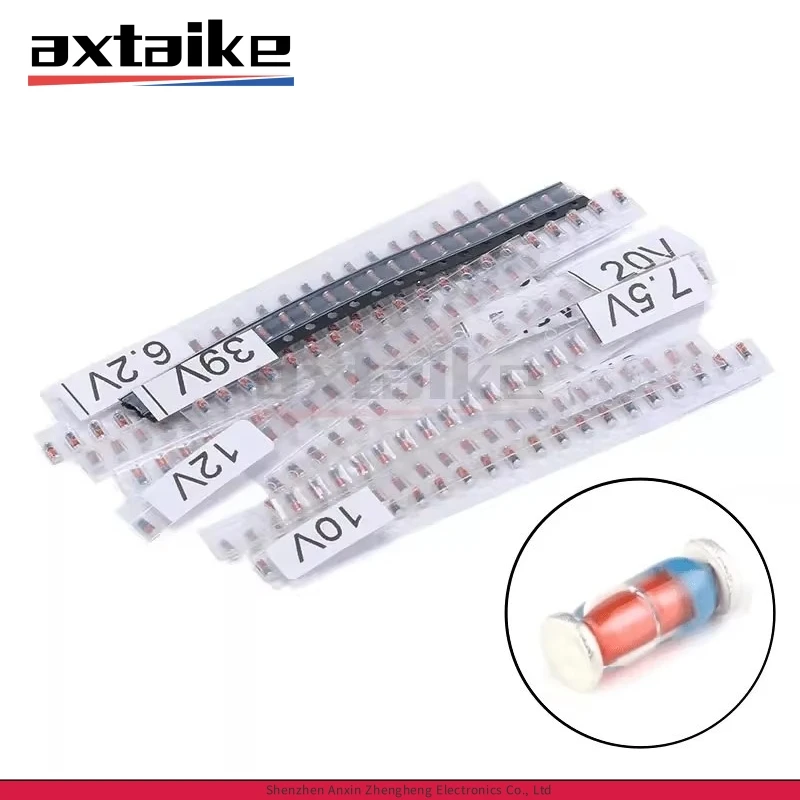300 Uds 30 valores LL34 1206 0,5 W SMD Kit de diodo Zener 2V - 39V 2,2 V 2,4 V 2,7 V 3V 3,3 V 3,6 V 3,9 V 4,7 V 5,1 V 12V 15V 18V 20V 27V 30V