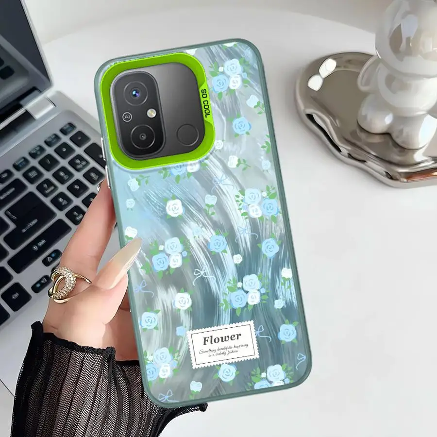 Funda de mariposa y flor para Xiaomi Redmi 14C 9T A5 12C 13C A1 A2 Plus 10C K60 9C, funda trasera para teléfono - imagen 4