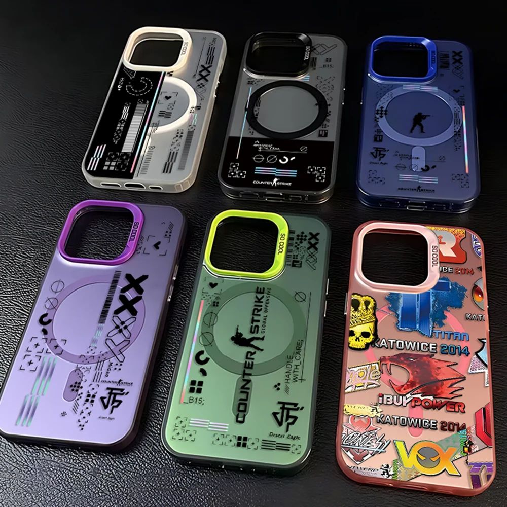 Magsafe magnético juego de moda CS Clear GO Magsafe funda magnética para iPhone 11 12 13 14 15 16 Pro Max Plus contraportada de caída