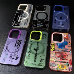 Magsafe magnético juego de moda CS Clear GO Magsafe funda magnética para iPhone 11 12 13 14 15 16 Pro Max Plus contraportada de caída