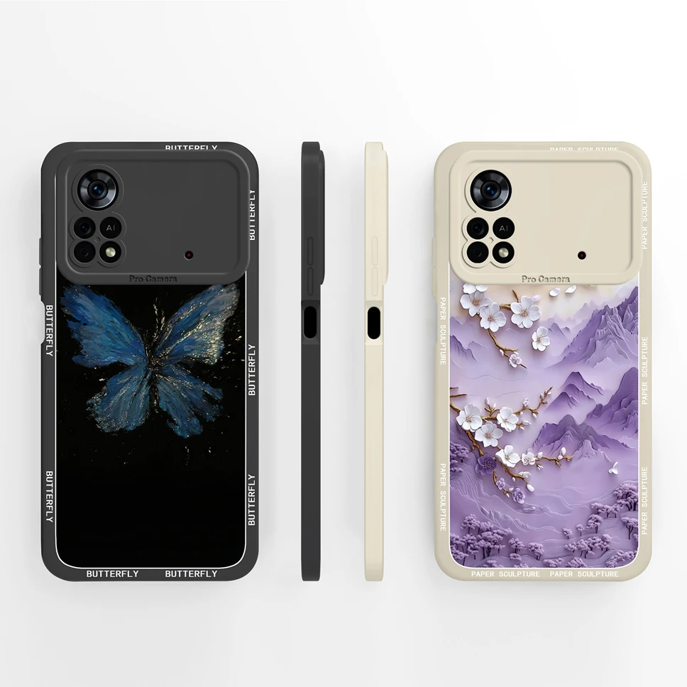 Funda de teléfono para Xiaomi Poco X4 Pro X4 GT, encantadores patrones de flores de gato, parachoques de silicona líquida suave para Poco X 4Pro X4GT, Funda - imagen 4