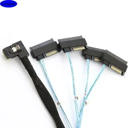 Cable de disco duro Mini SAS SFF-8087 de ángulo recto a 4 puertos SAS SFF-8482 HDD de intercambio en caliente para servidor/almacenamiento