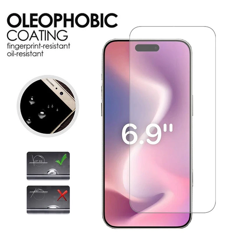 4 Uds vidrio templado para iPhone 16 17 Pro Max 15 Pro 13 Mini Protector de pantalla de cubierta completa para iPhone16Plus 16 Pro vidrio Protector - imagen 4