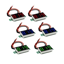 Mini voltímetro digital DC 0-100 V con pantalla LED tricolor de 0,36″