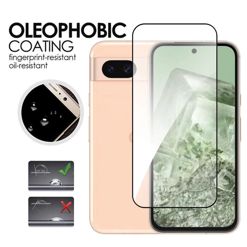 Vidrio templado para Google Pixel 6, 7, 8 Pro, 6A, 7A, 8A, Protector de pantalla HD, pegamento de cobertura completa, vidrio Protector para Pixel 8A, 2/3/4 piezas - imagen 5
