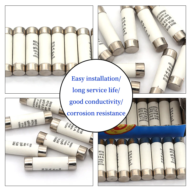 5/20/60 Uds 10*38 fusible cerámico de soplado rápido 10x38mm fusible 380V 500V 0.5A 1A 2A 3A 4A 5A 6A 8A 10A 16A 20A 25A 32A 40A RO15 RT18 RT14 - imagen 4