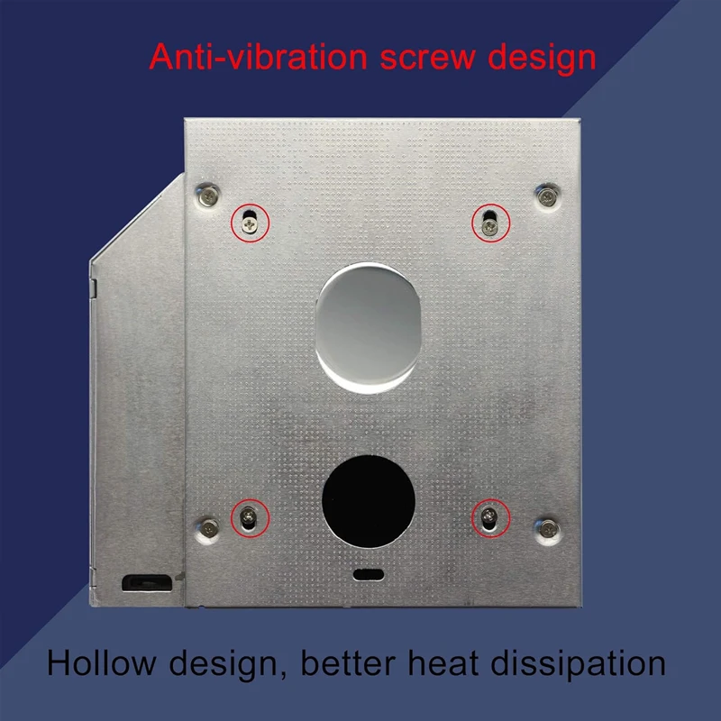 Carcasa de aluminio para disco duro de 2 segundos, adaptador para Hdd Caddy de 9,5mm, 12,7mm, Optibay SATA 3,0, 2,5 pulgadas, SSD, DVD, CD-ROM - imagen 3