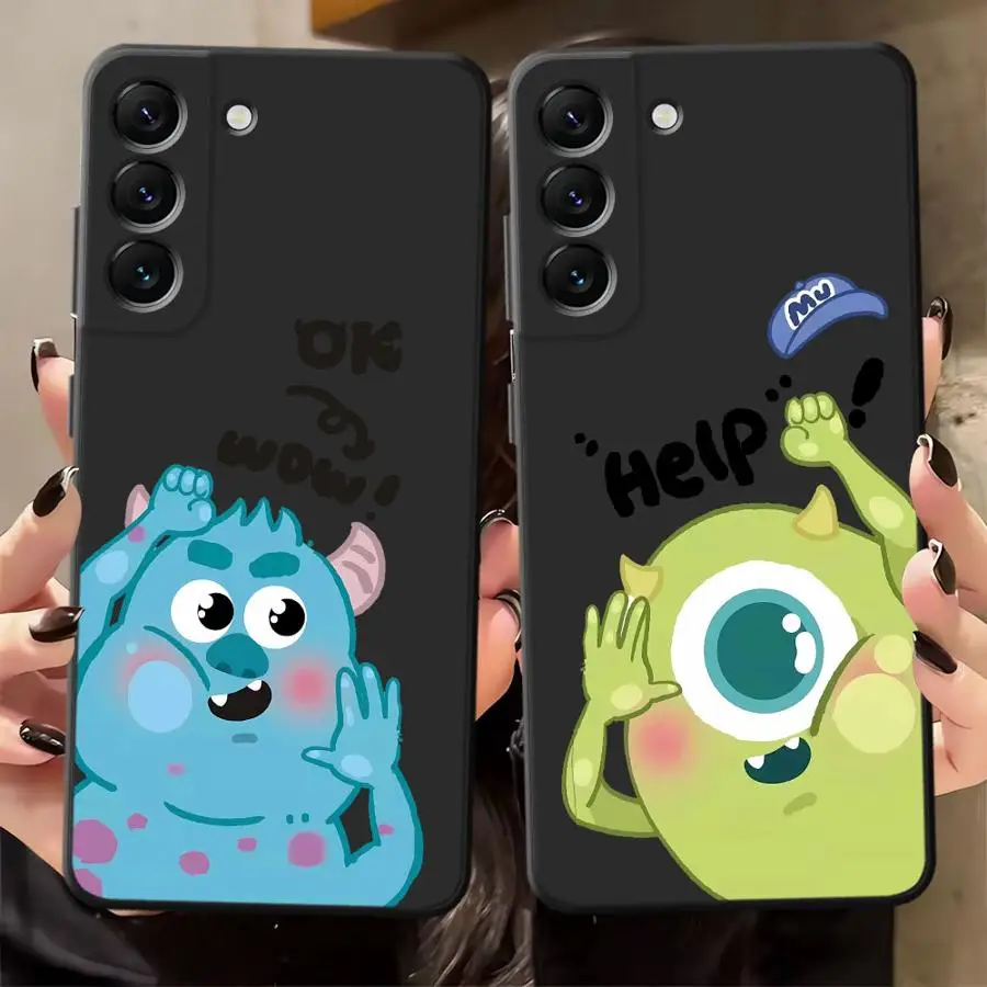 Funda para Samsung Galaxy A50 A05 A04 A30 A15 A10 A12 A20 A13 A70 A17 A40 A16 A06 funda negra suave para teléfono dibujos animados monstruos de Disney